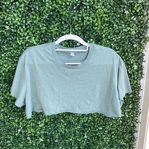 Greenish/Gray Alo Yoga cropped shirt
